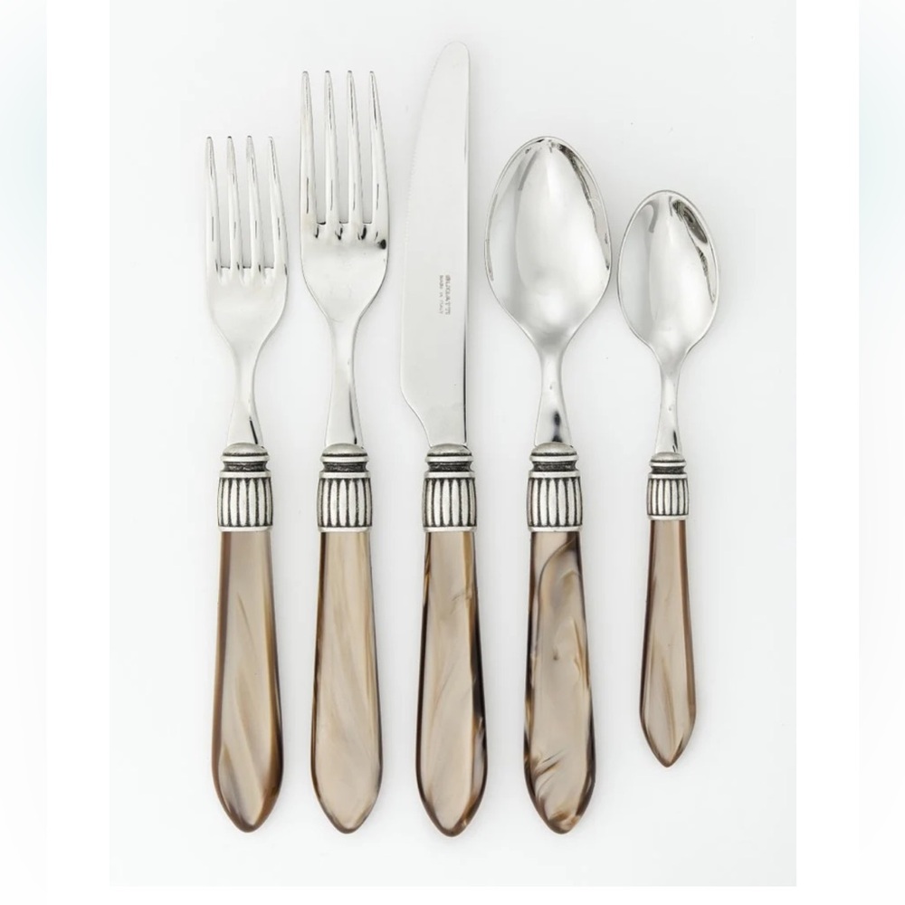 Bugatti Italy Porto Latte 5 Piece Utensil Setting Bonus Fork Spoon Knife Cutlery